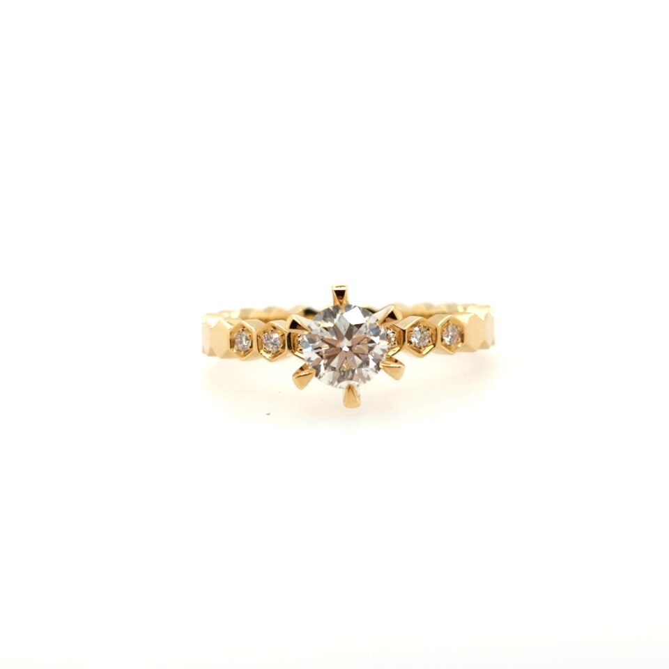 18K Yellow Gold 0.664ct Diamond Ring