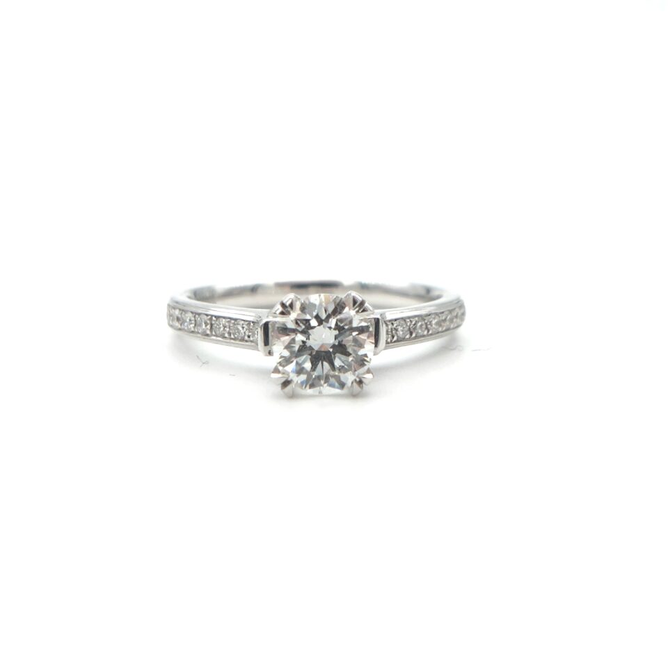 18K White Gold 0.969ct Diamond Ring