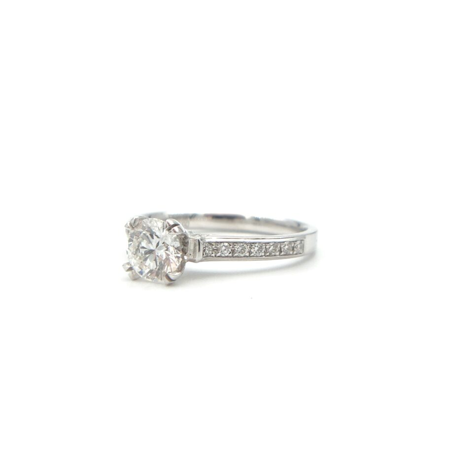 18K White Gold 0.969ct Diamond Ring