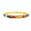 24K Gold Enamel Design Bangle 33.8g