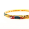 24K Gold Enamel Design Bangle 33.8g