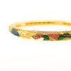 24K Gold Enamel Design Bangle 33.8g