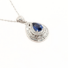 18K White Gold Sapphire Pendant 1ct