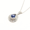 18K White Gold Sapphire Pendant 1ct