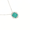 18K White Gold Emerald Necklace 2.638ct