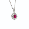 18K White Gold 0.968ct Ruby Pendant