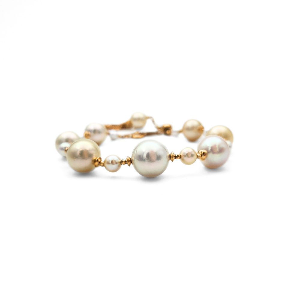 18K Gold South Sea Golden Pearl Bracelet