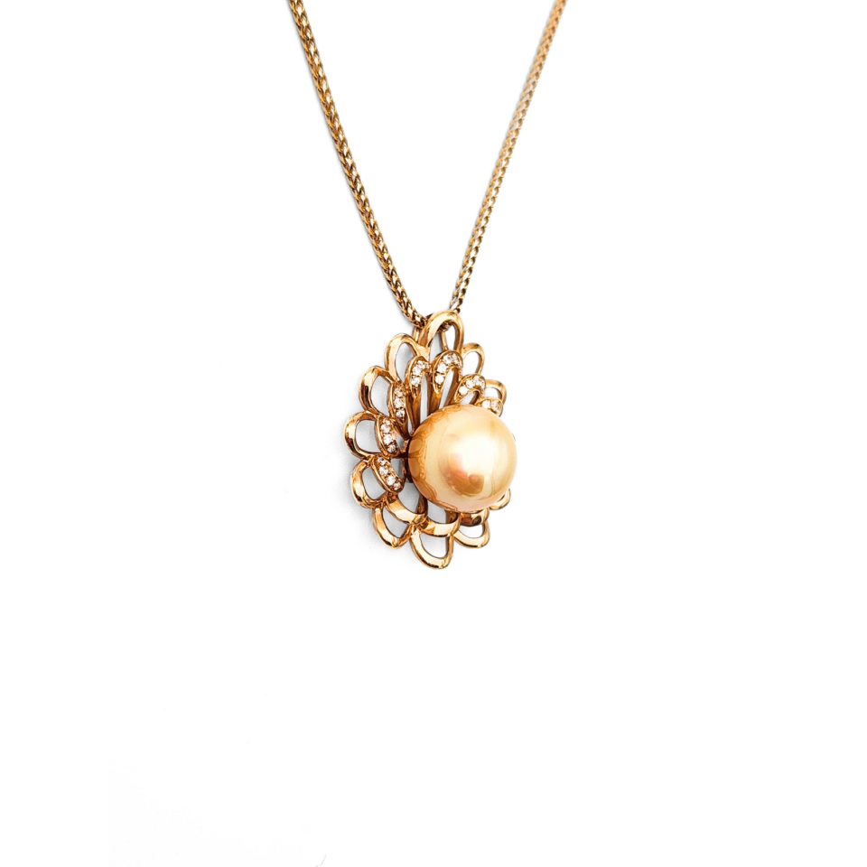 18K Gold South Sea Golden Pearl Pendent