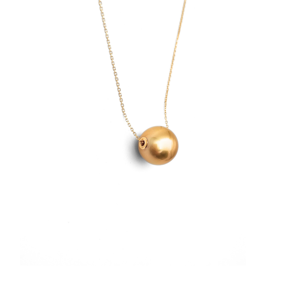 18K Gold South Sea Golden Pearl Necklace