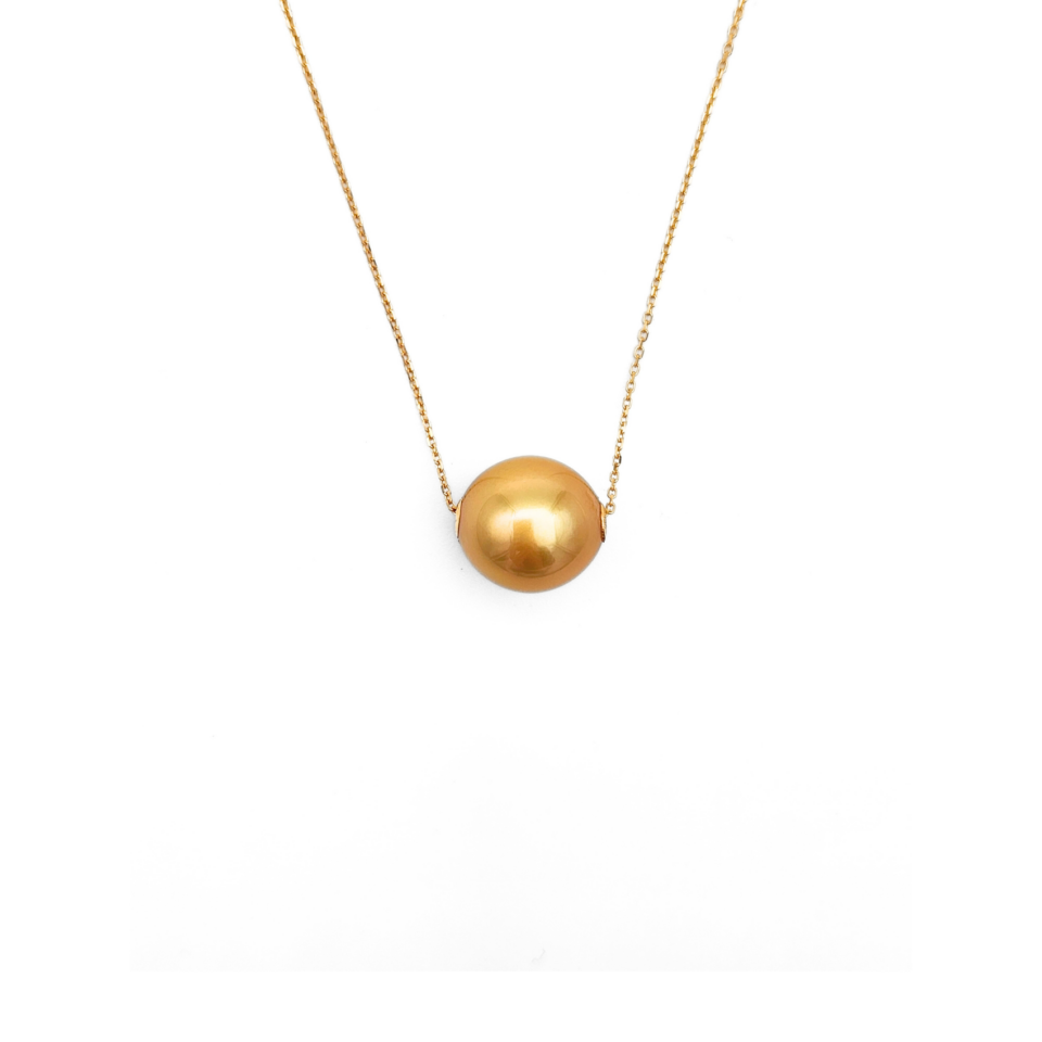 18K Gold South Sea Golden Pearl Necklace