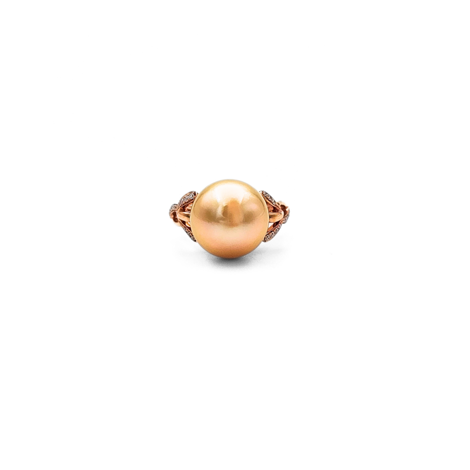 18K Gold South Sea Golden Pearl Ring