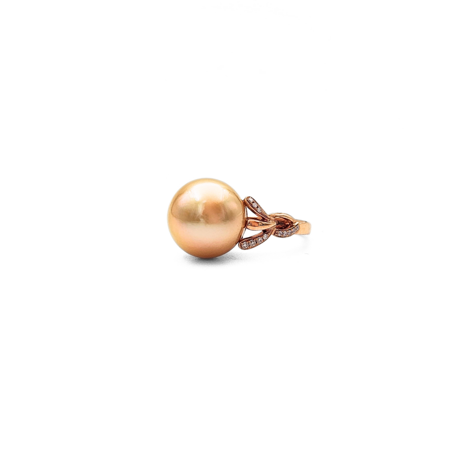 18K Gold South Sea Golden Pearl Ring