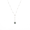 18K White Gold Tahitian Black Pearl Necklace