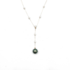 18K White Gold Tahitian Black Pearl Necklace