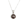 18K White Gold Tahitian Black Pearl Pendant