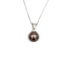 18K White Gold Tahitian Black Pearl Pendant