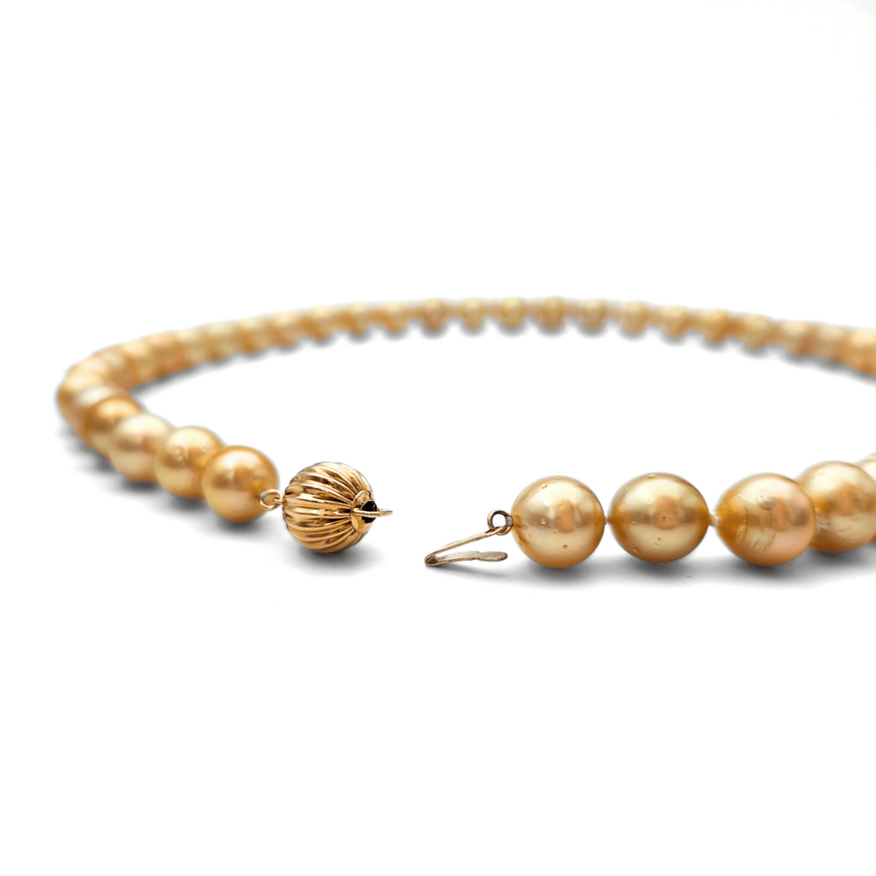 18K Gold Golden South Sea Pearl Necklace