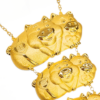 24K Gold 3D Design Pigs Necklace