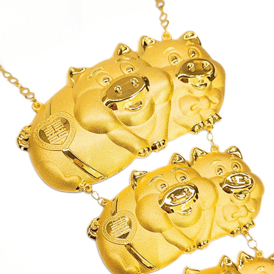 24K Gold 3D Design Necklace