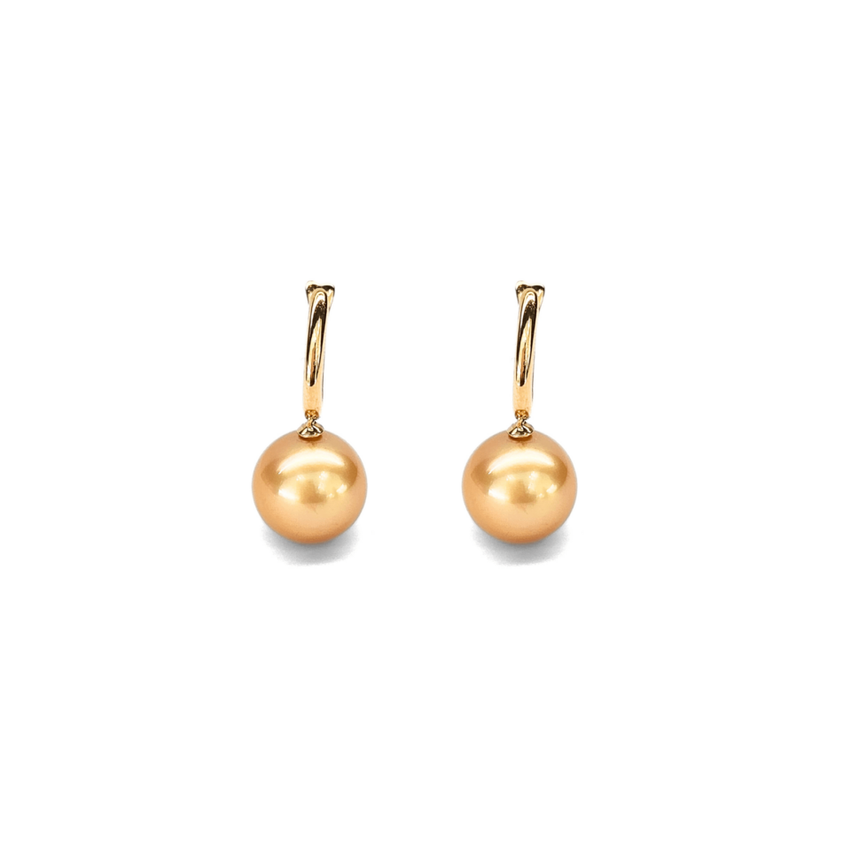 18K Gold South Sea Golden Pearl Earrings