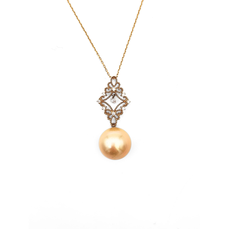 18K Gold South Sea Golden Pearl Pendant