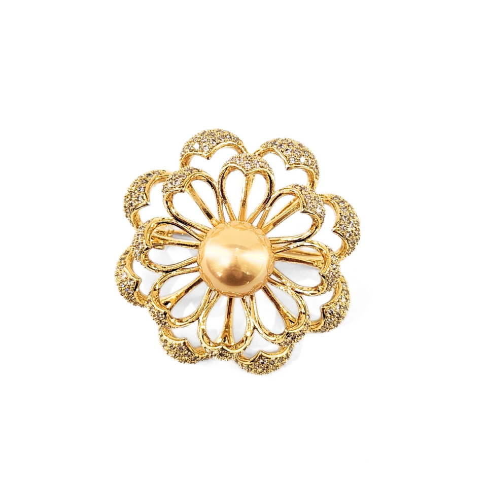 18K Gold South Sea Golden Pearl Brooch