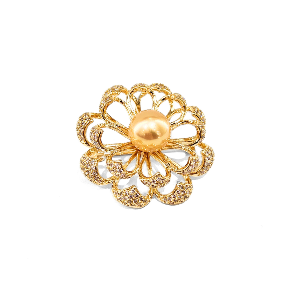 18K Gold South Sea Golden Pearl Brooch