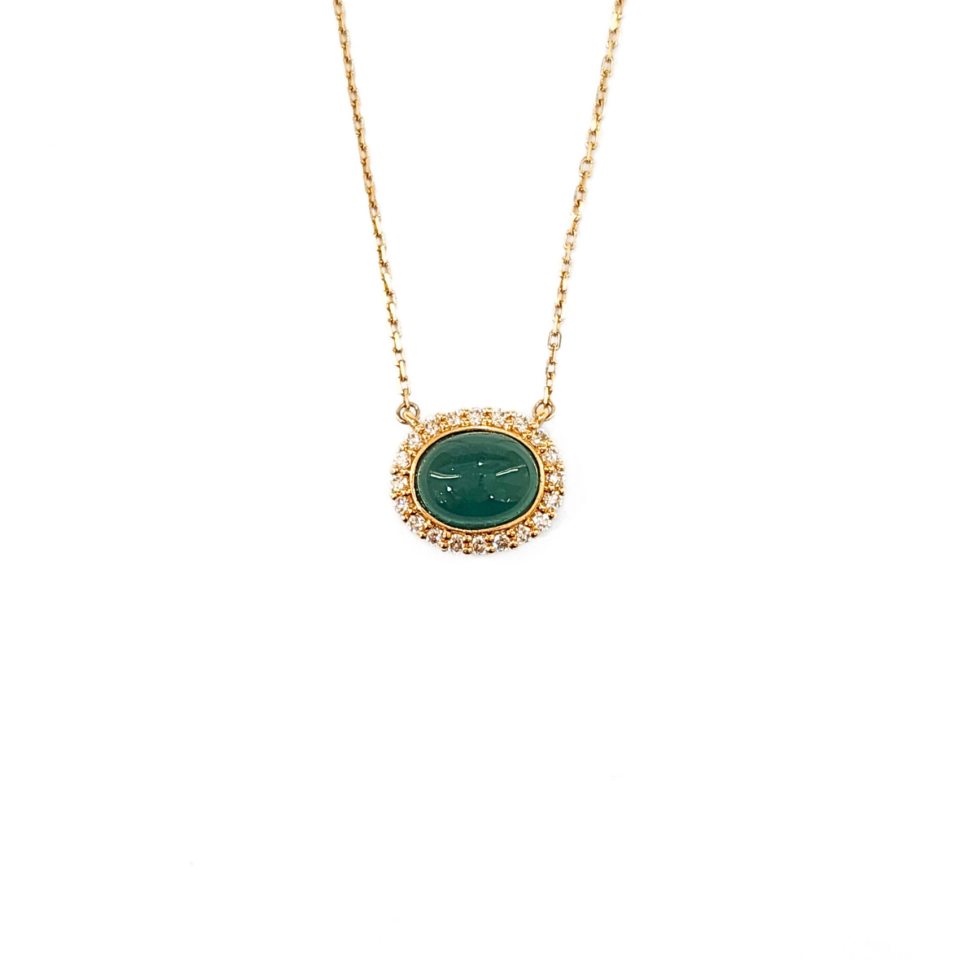 18K Gold Emerald Necklace