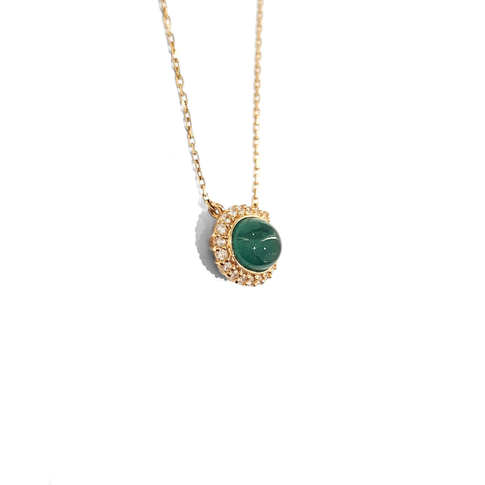 18K Gold Emerald Necklace