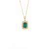 18K Gold Emerald Necklace