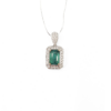 18K White Gold Emerald Pendant