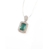 18K White Gold Emerald Pendant