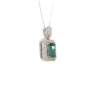 18K White Gold Emerald Pendant