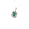 18K White Gold Emerald Pendant