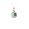 18K White Gold Emerald Pendant