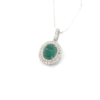 18K White Gold Emerald Pendant