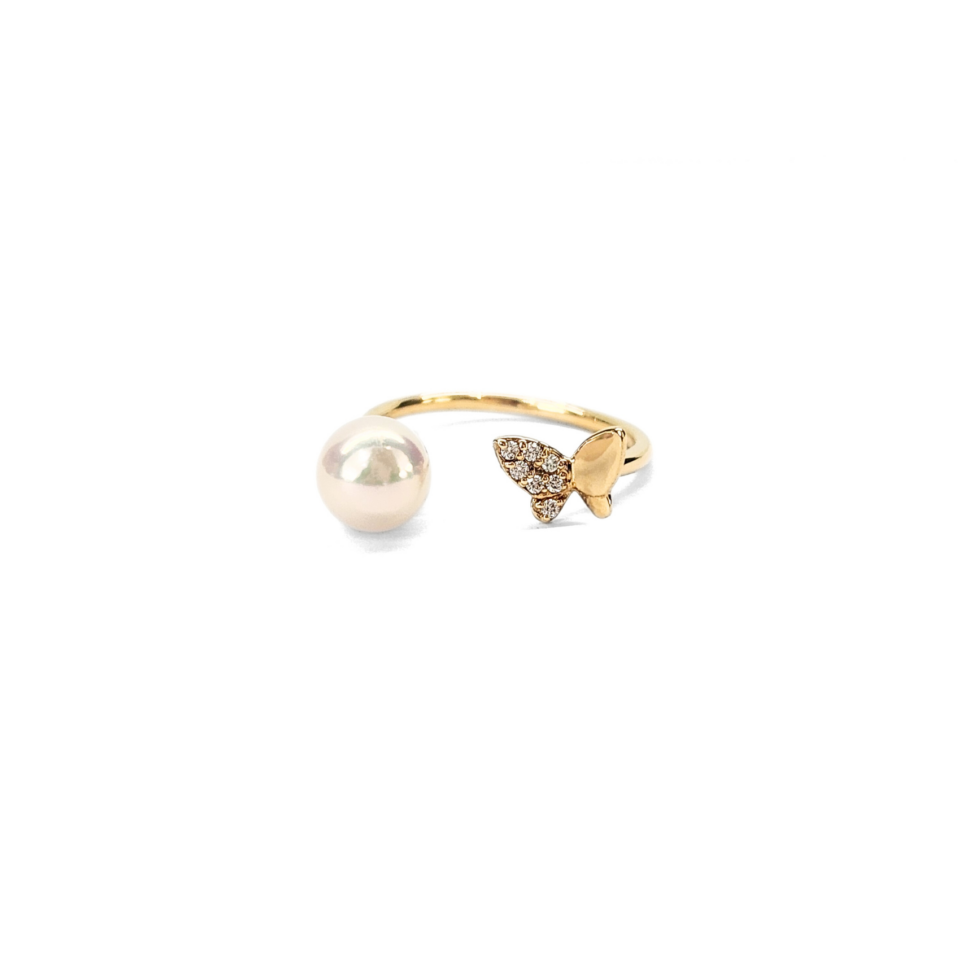 18K Gold Akoya Pearl Ring