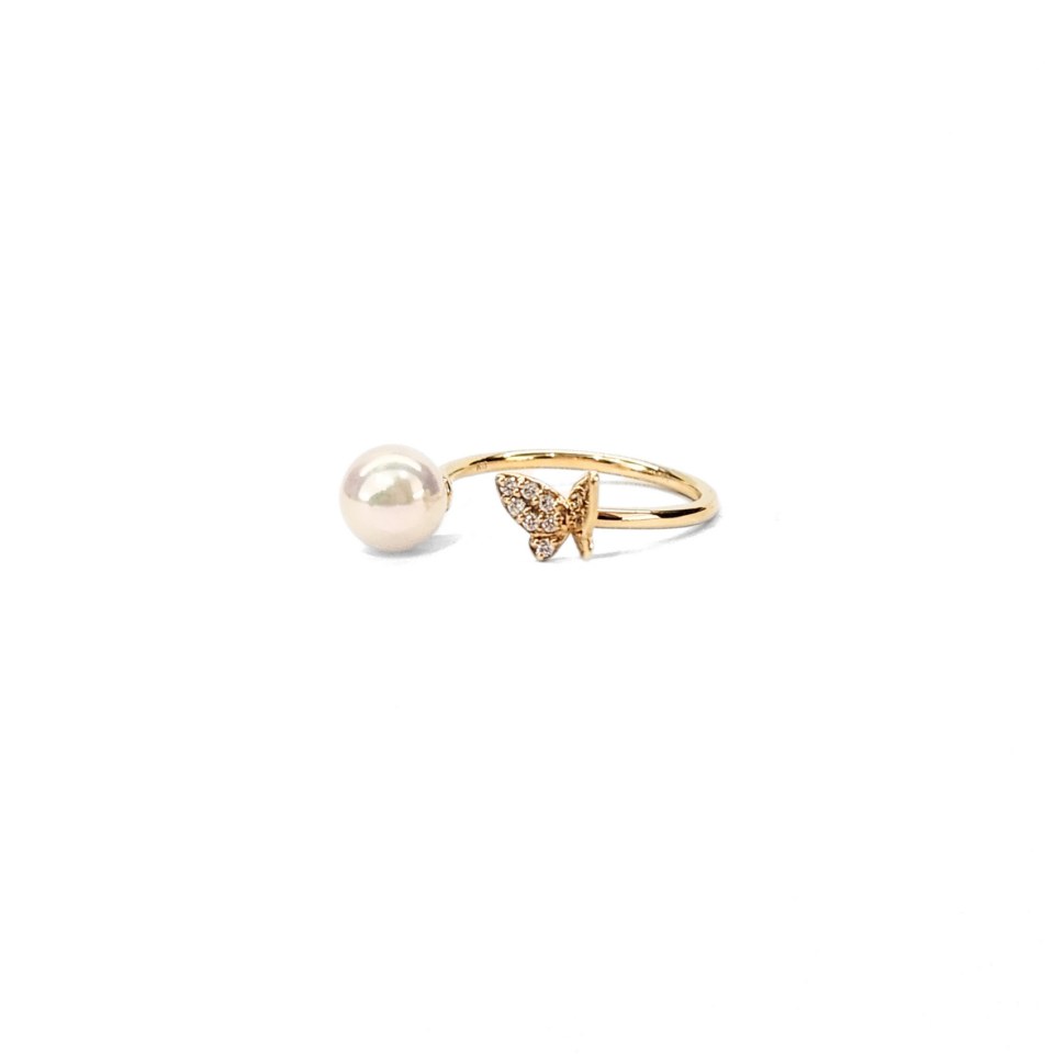 18K Gold Akoya Pearl Ring