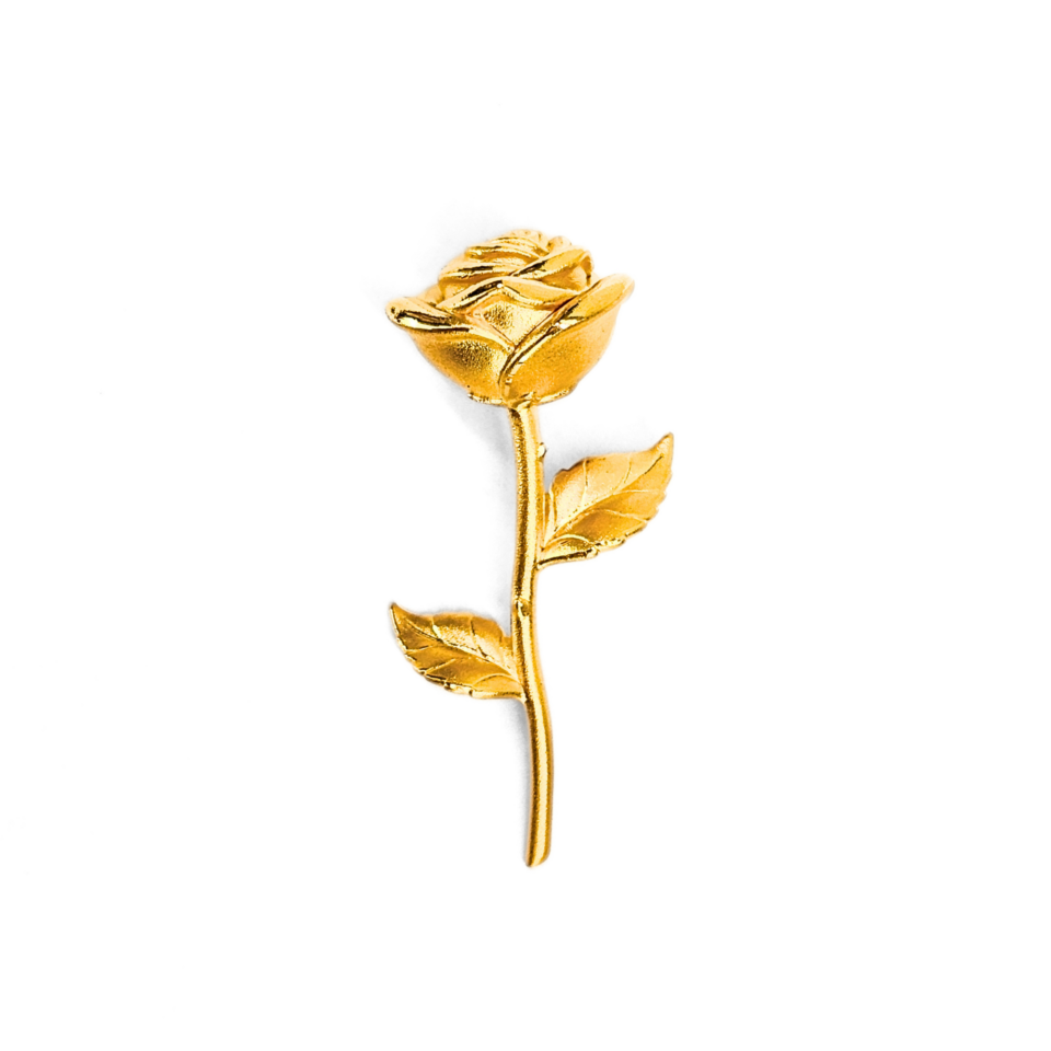 24K Gold Rose Ornament